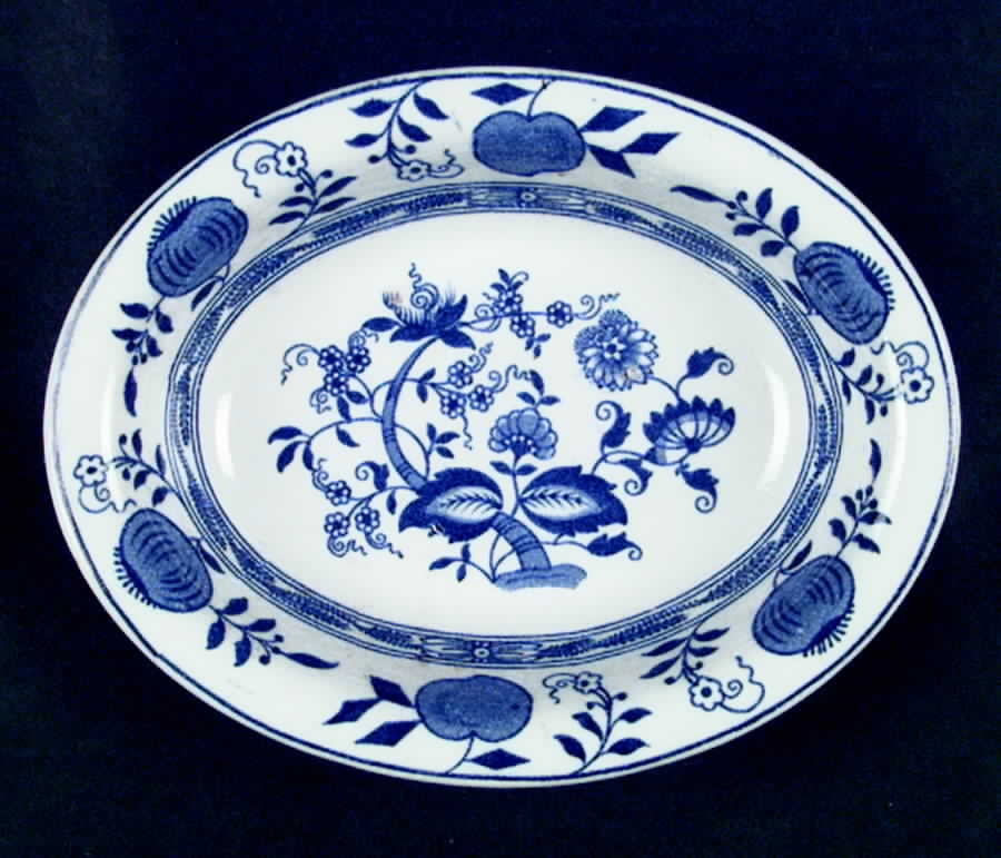 Blue Onion 8" Oval Vegetable Bowl by John Steventon & Son-1