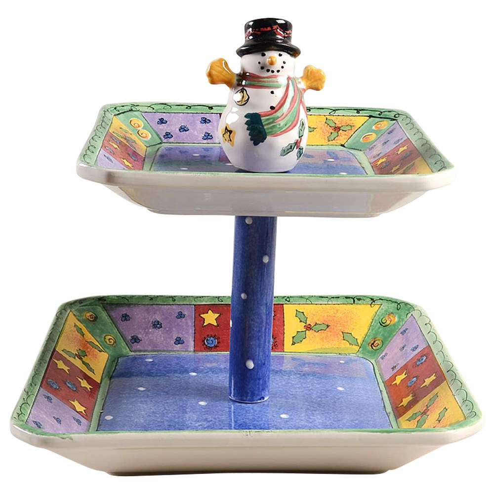 Sweet Shoppe Christmas 2-Tier Serving Tray by Sango-1