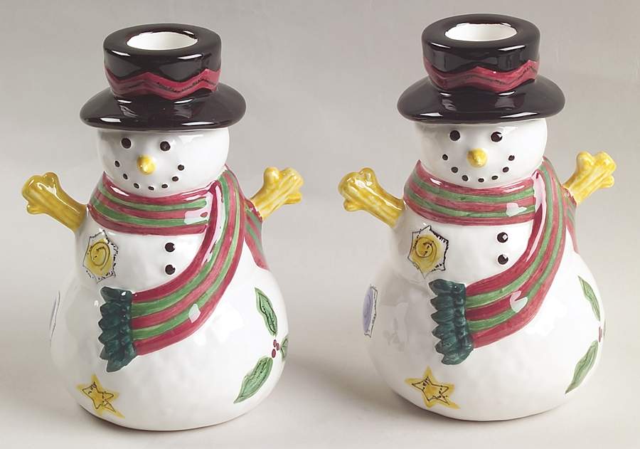 Sweet Shoppe Christmas Figural Candlestick - Set of 2 Motif 2 by Sango-1