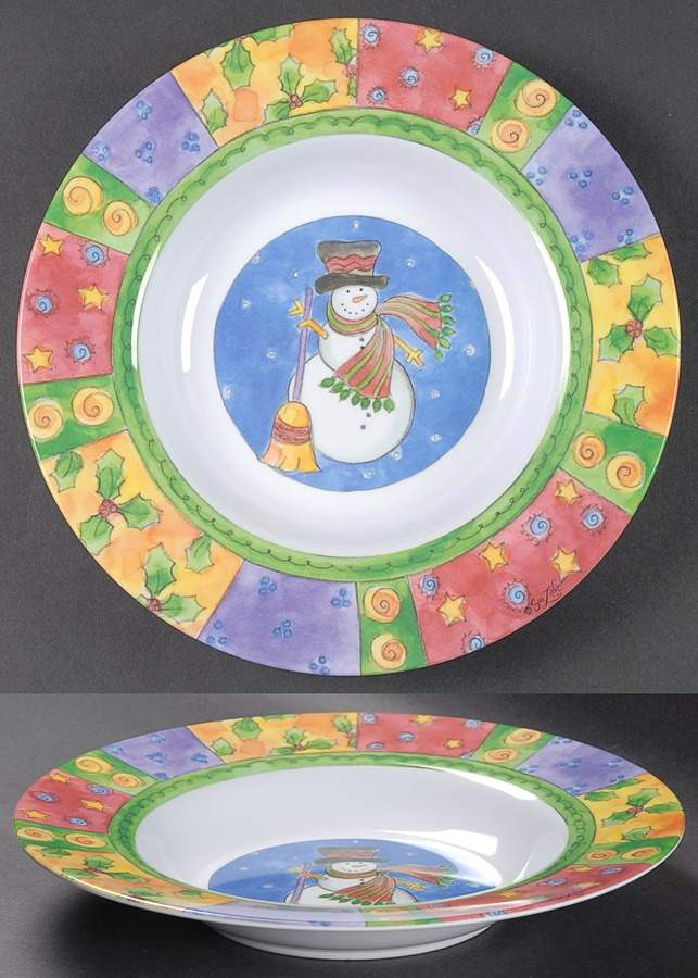 Sweet Shoppe Christmas Large Melamine Rim Soup Bowl by Sango-1