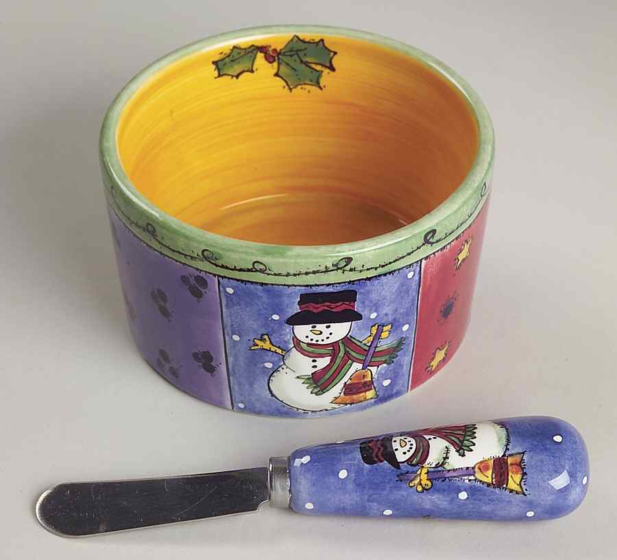 Sweet Shoppe Christmas Dip Bowl & Spreader Set by Sango-1