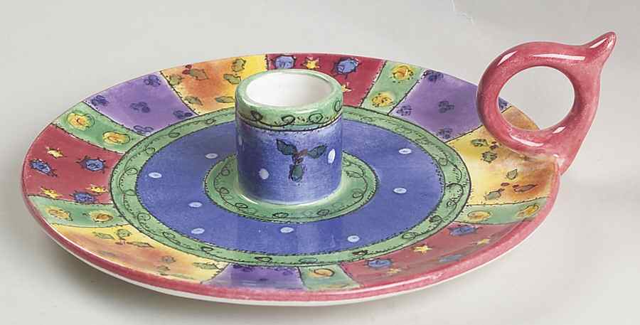 Sweet Shoppe Christmas Handled Candleholder by Sango-1