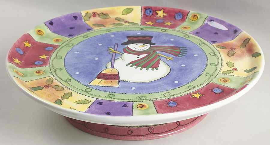 Sweet Shoppe Christmas 12" Diameter Pedestal Cake Stand by Sango-1