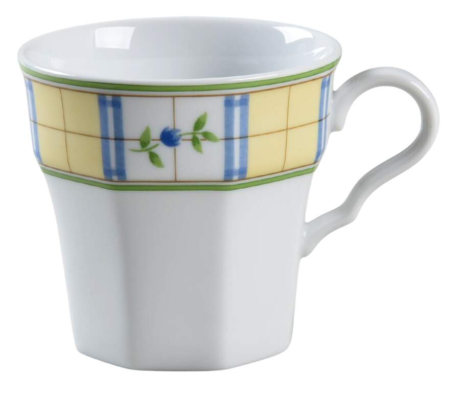 Gingham Blue Flat Cup by Studio Nova-1