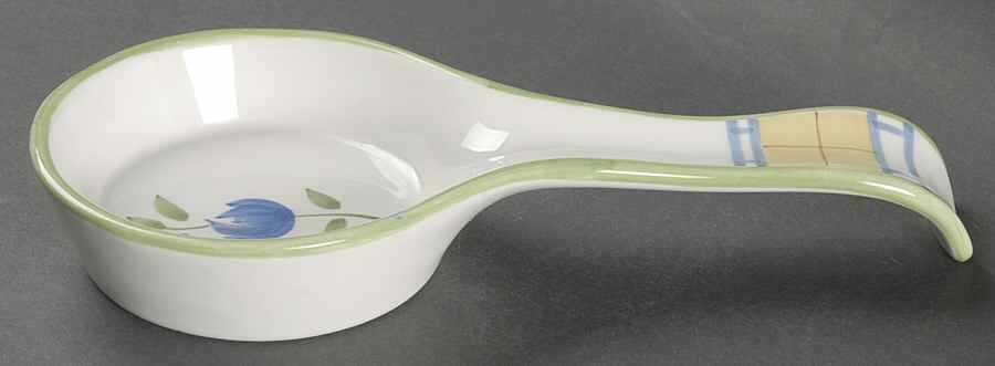 Gingham Blue Spoon Rest/Holder (Holds 1 Spoon) by Studio Nova-1