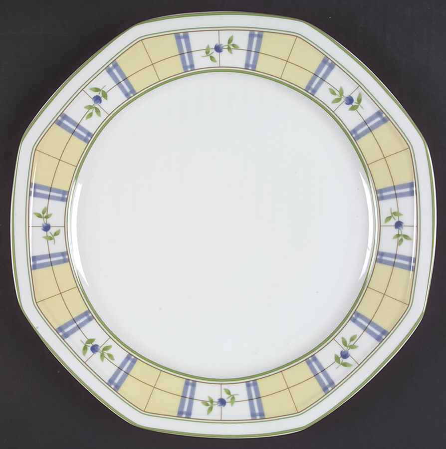 Gingham Blue 11" Chop Plate (Round Platter) by Studio Nova-1