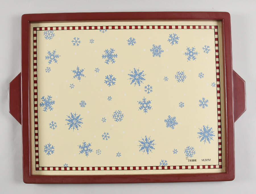 Snowflake Rectangular Wood Tray by Sakura-1
