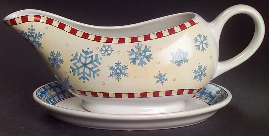 Snowflake Gravy Boat & Underplate/Relish by Sakura-1