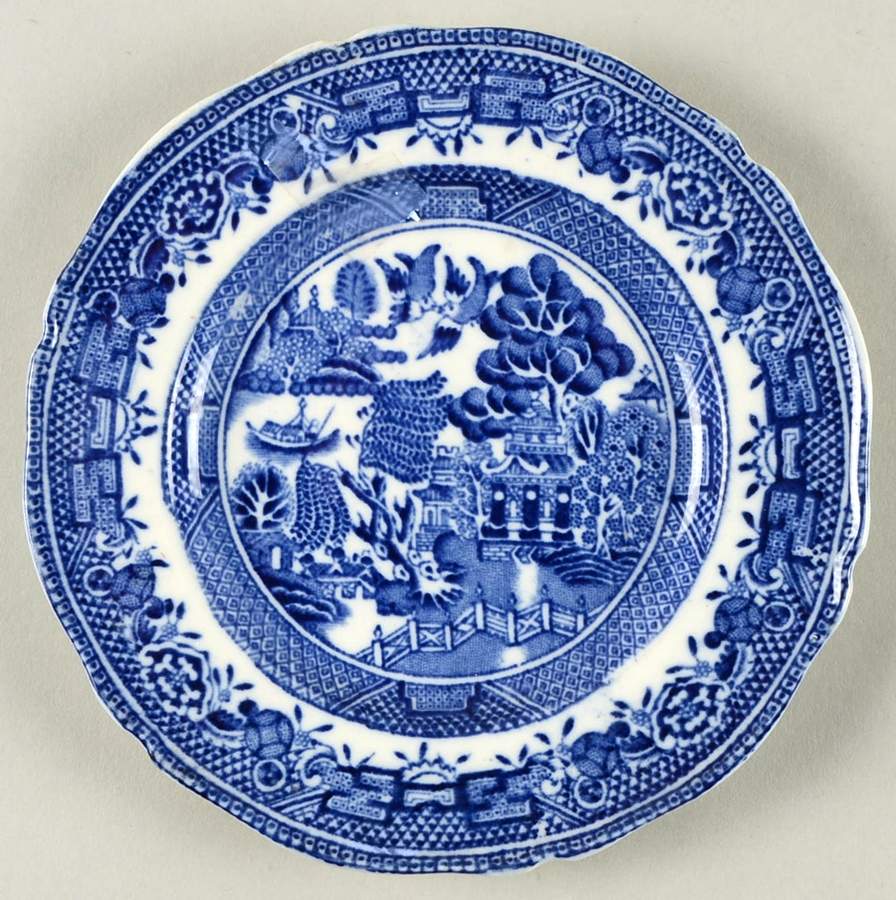 Willow Blue (Scallop, No Trim) Bread & Butter Plate by John Steventon & Son-1
