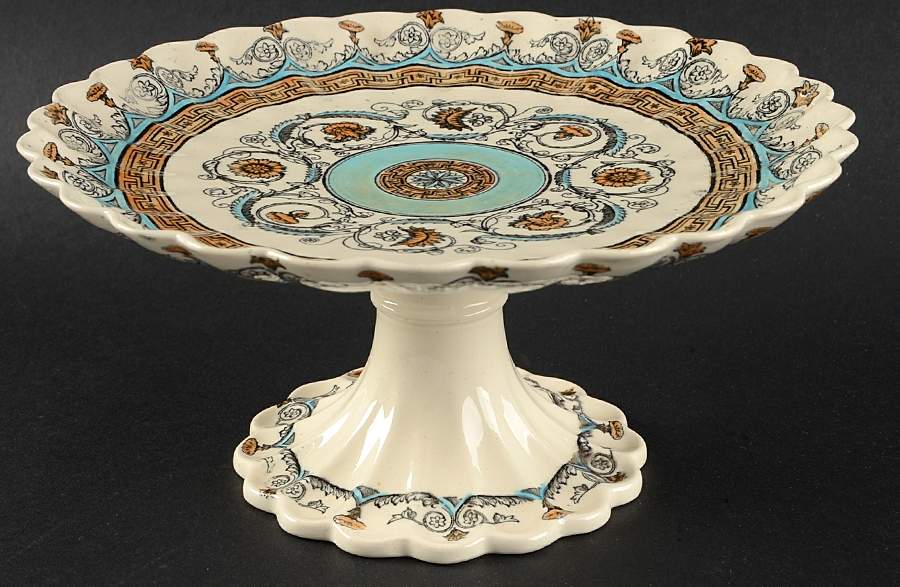 Florence Orange Blue Round Compote (Height X Width) by Spode-1