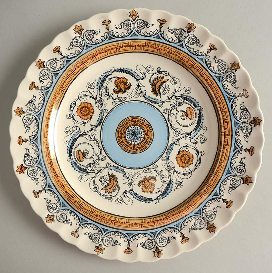 Florence Orange Blue Dinner Plate by Spode-1