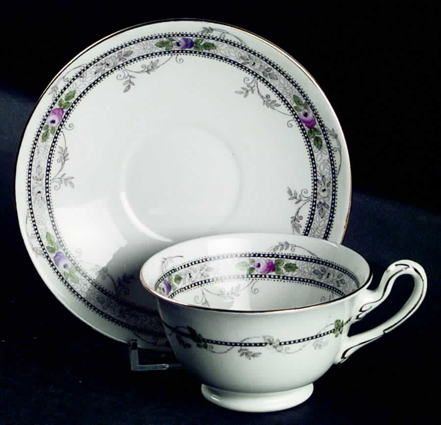 B10775 Footed Cup & Saucer Set by Shelley-1