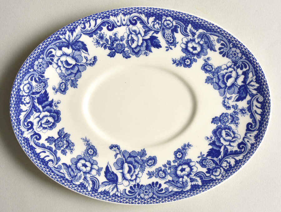 Delamere Blue Underplate for Gravy Boat by Spode-1