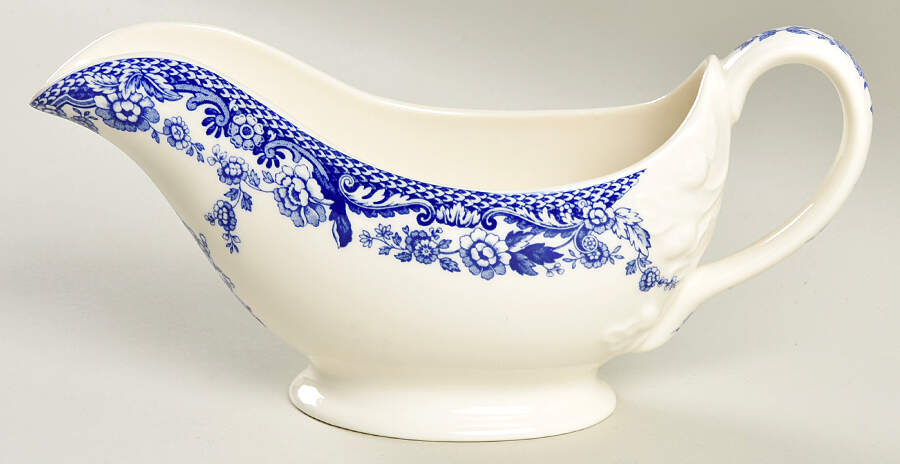 Delamere Blue Gravy Boat by Spode-1
