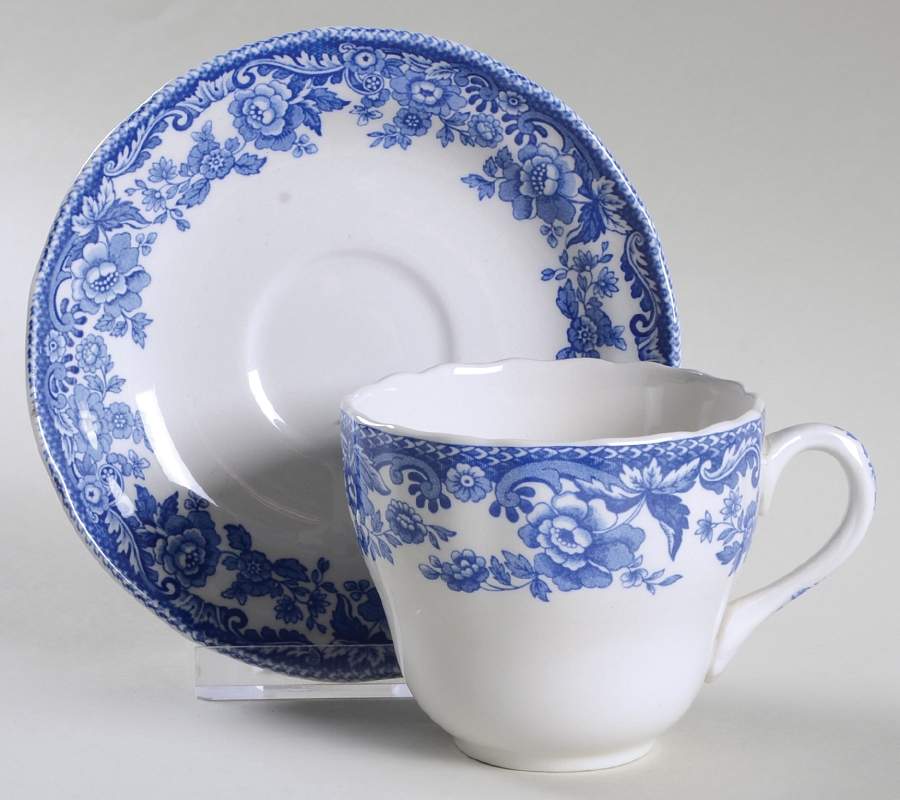 Delamere Blue Flat Cup & Saucer Set by Spode-1