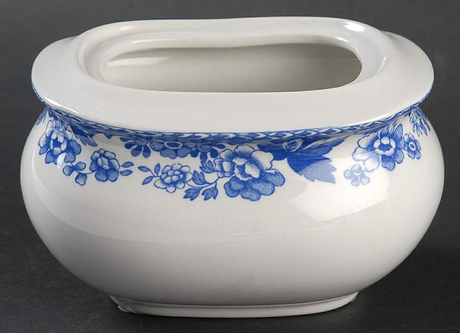 Delamere Blue Sugar Bowl No Lid by Spode-1