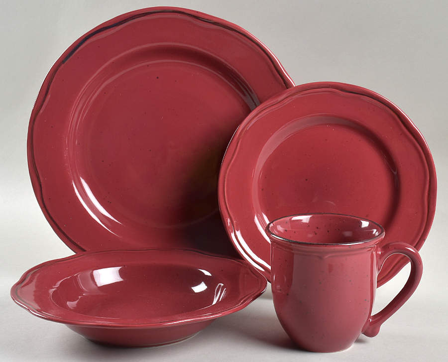 Cannes Burgundy 4 Piece Place Setting by Sabatier-1