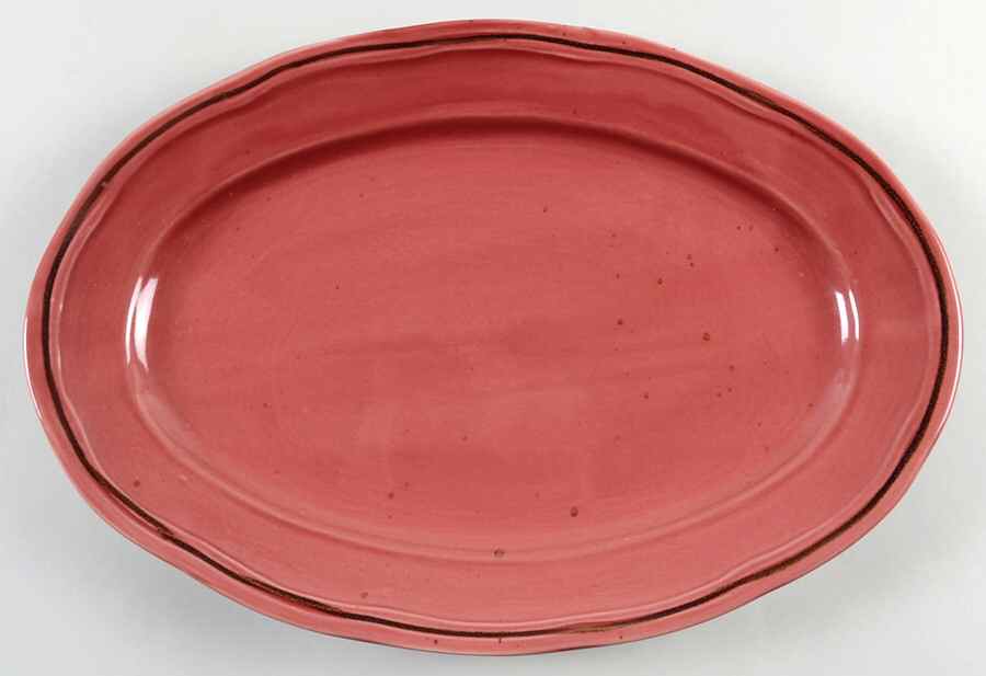 Cannes Burgundy 14" Oval Serving Platter by Sabatier-1