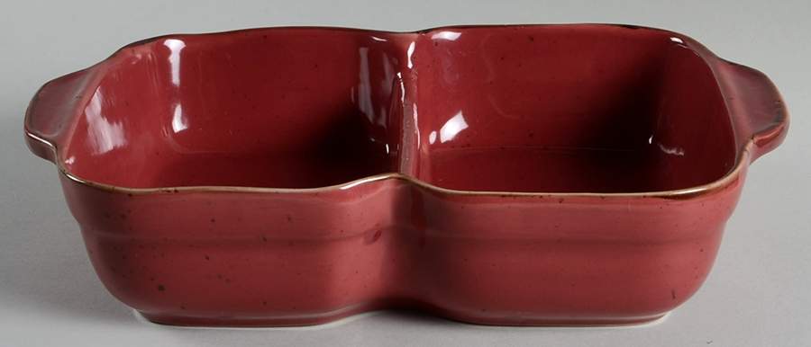Cannes Burgundy 13" Rectangular Divided Baker by Sabatier-1