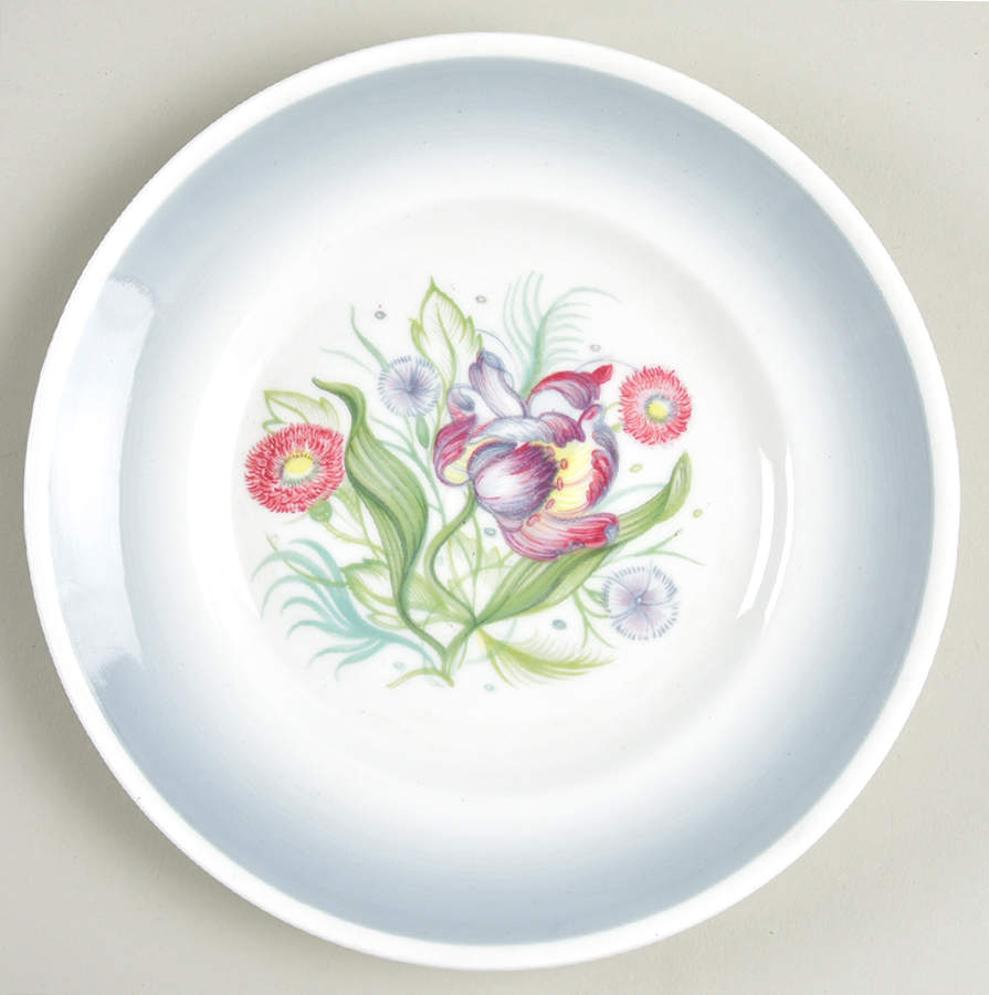 Parrot Tulip Gray Bread & Butter Plate by Susie Cooper-1