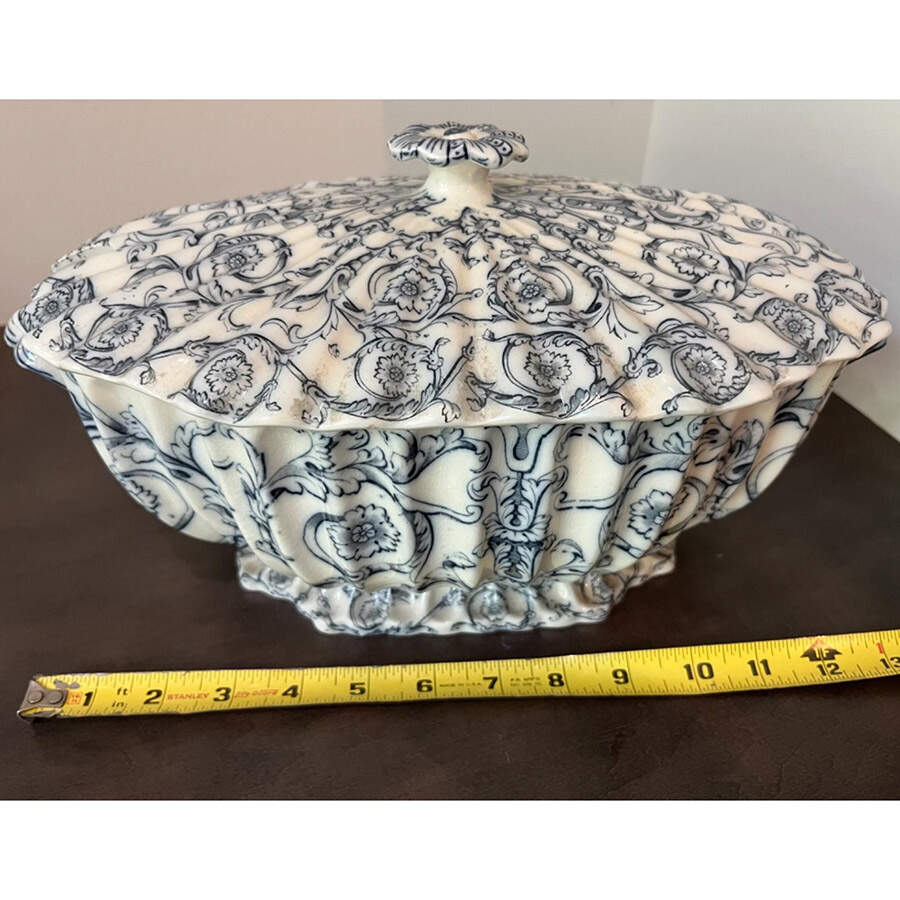 Rome Blue Gray Tureen &  Lid by Spode-1
