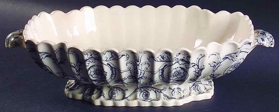 Rome Blue Gray Oval Vegetable No Lid by Spode-1