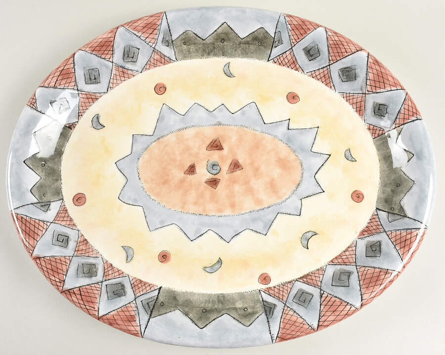 Coffee Shoppe 18" Oval Serving Platter by Sango-1