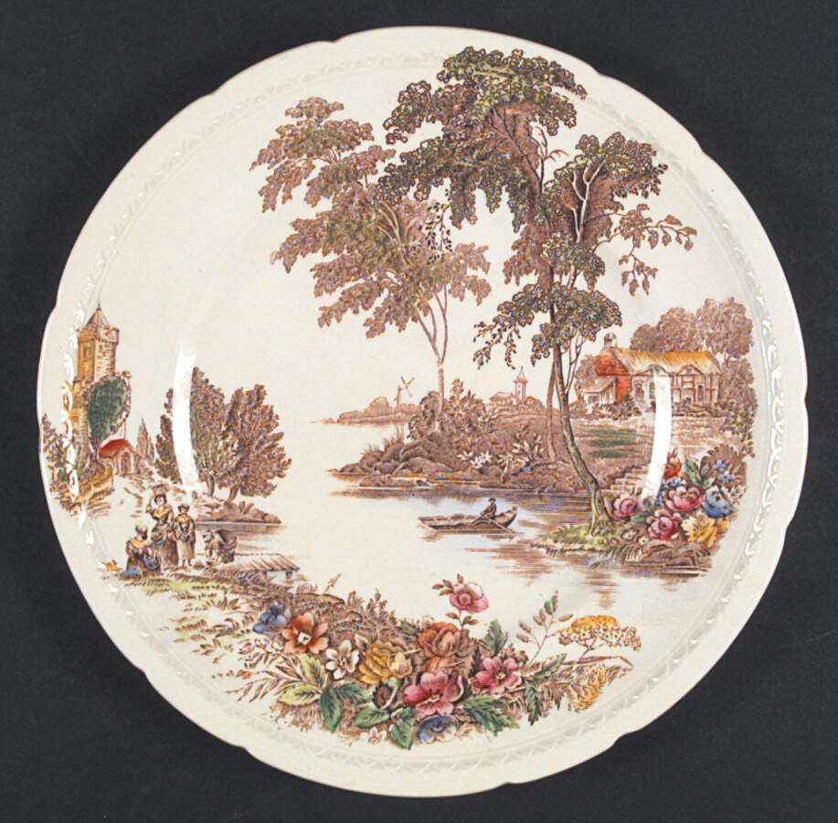 The Ferry Brown Multicolor Dinner Plate by Swinnertons-1