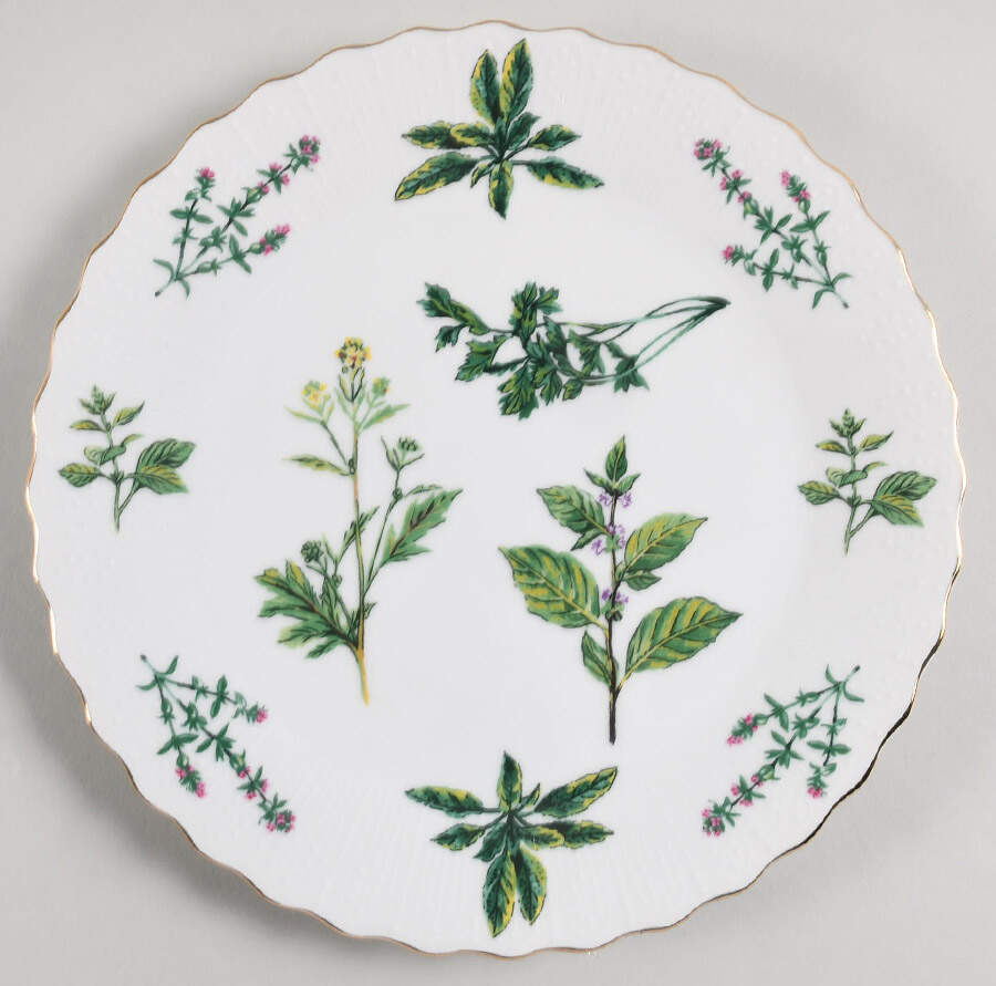 Herbs De Provence (Gold Trim) Cake Plate by Sadek-1