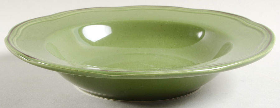 Cannes Green Large Rim Soup Bowl by Sabatier-1