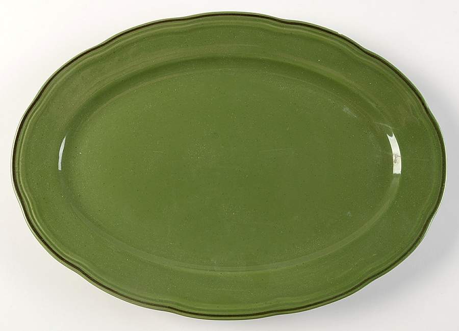 Cannes Green 14" Oval Serving Platter by Sabatier-1