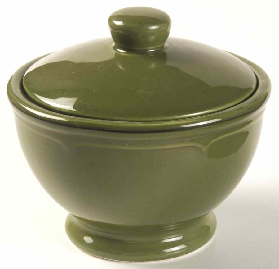 Cannes Green Sugar Bowl & Lid by Sabatier-1
