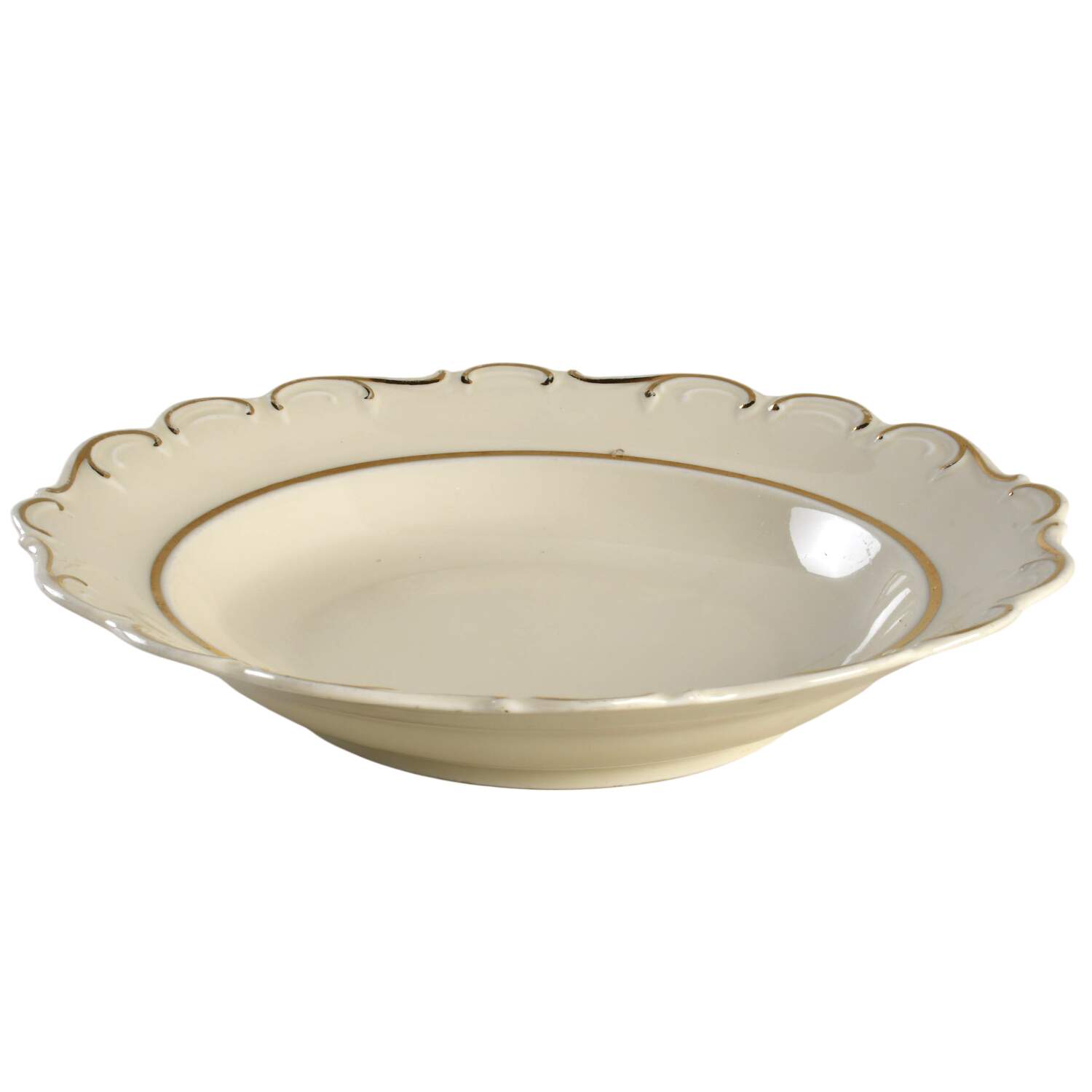 Gold Scrolls Large Rim Soup Bowl by Schumann - Bavaria-1