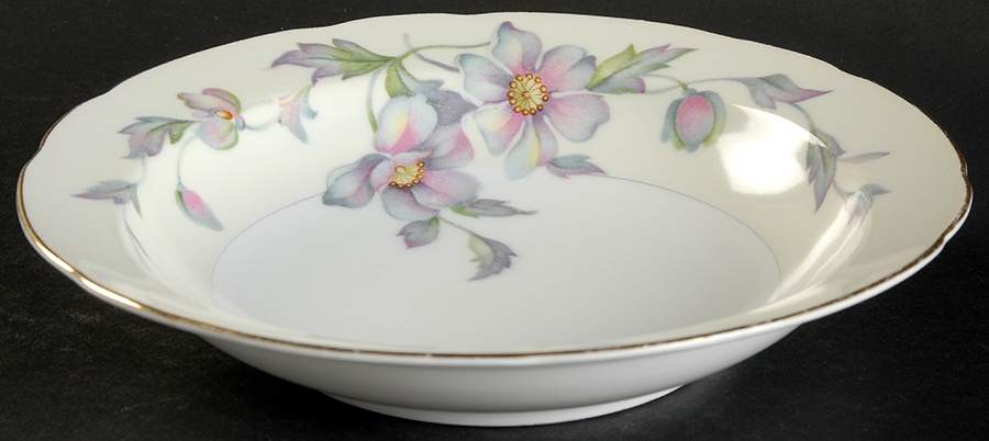 Silver Poppy (Scalloped) Rim Soup Bowl by Sango-1