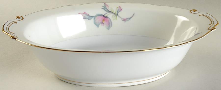 Silver Poppy (Scalloped) 11" Oval Vegetable Bowl by Sango-1