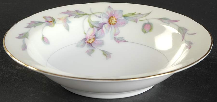 Silver Poppy (Scalloped) Fruit/Dessert (Sauce) Bowl by Sango-1