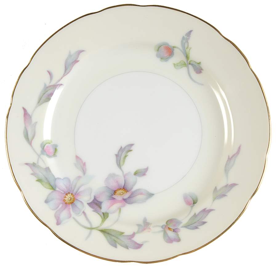 Silver Poppy (Scalloped) Bread & Butter Plate by Sango-1
