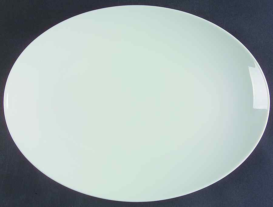 Luna Ocean (White W Light Blue Tint) 14" Oval Serving Platter by Swid Powell-1