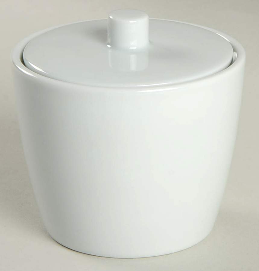 Luna Ocean (White W Light Blue Tint) Sugar Bowl & Lid by Swid Powell-1