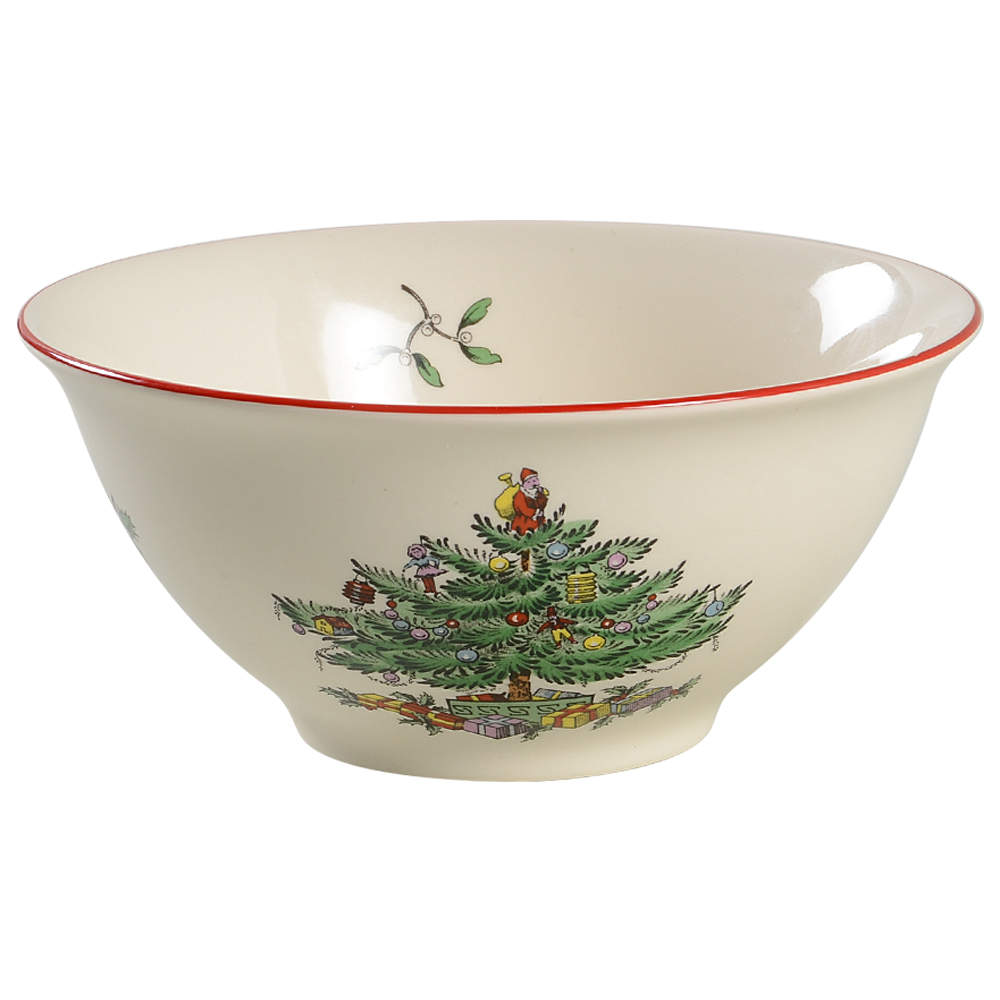 Christmas Tree Red Trim Nut Bowl by Spode-1