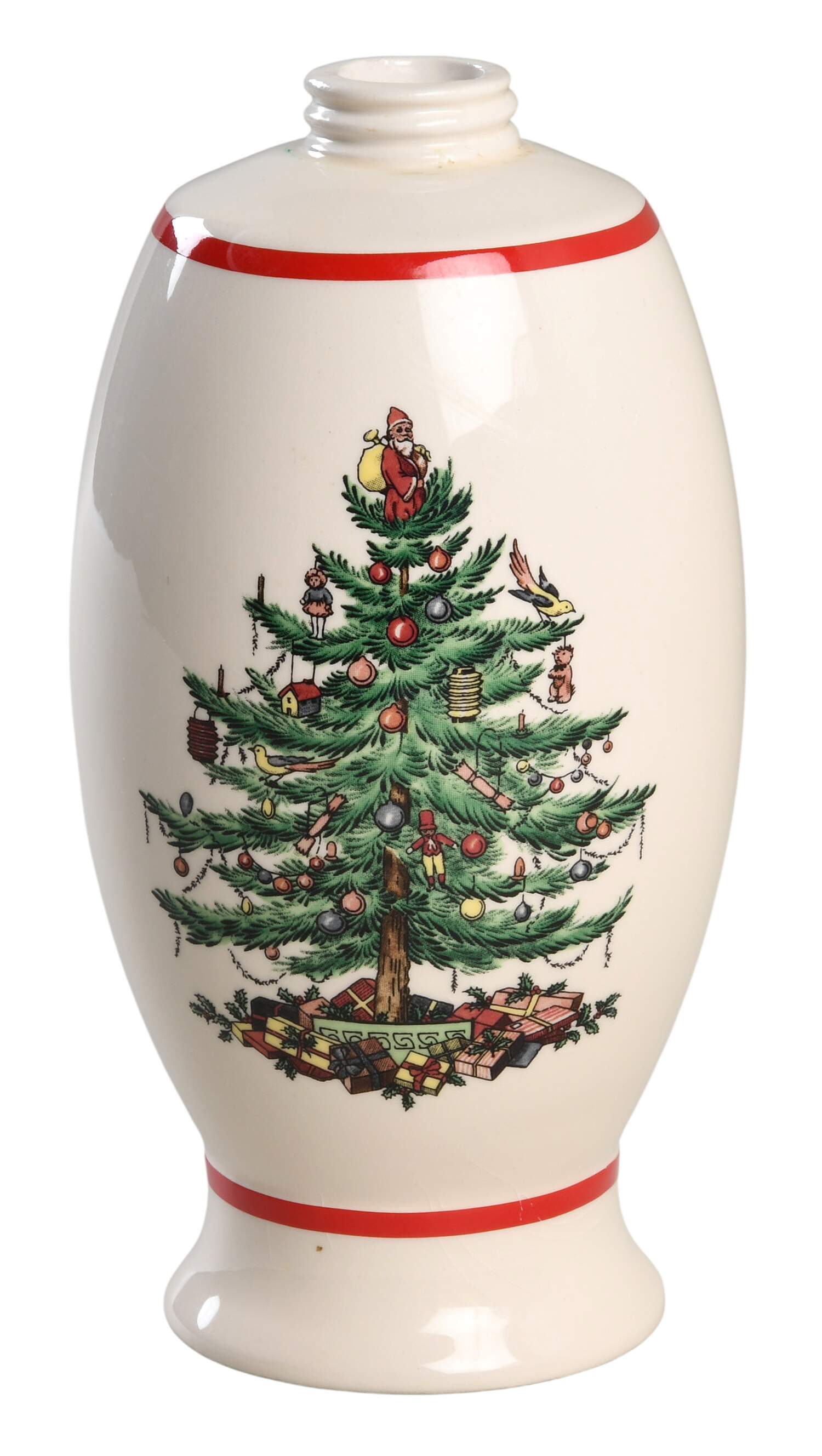 Christmas Tree Red Trim Lotion Dispenser No Pump by Spode-1
