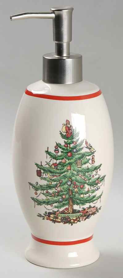 Christmas Tree Red Trim Lotion Dispenser by Spode-1