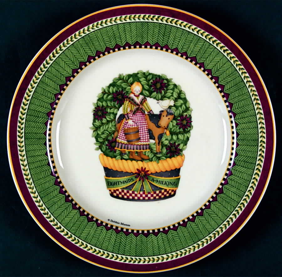 Twelve Days of Christmas (Cream Back) Salad Plate by Sakura-1