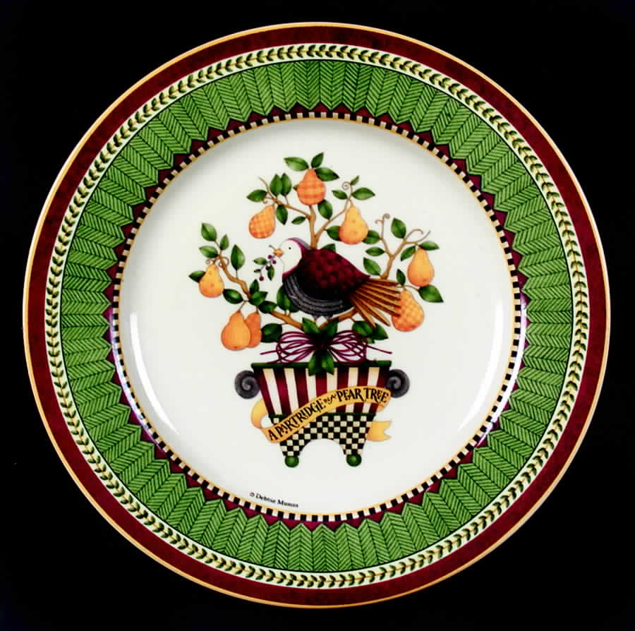 Twelve Days of Christmas (Cream Back) Salad Plate by Sakura-1