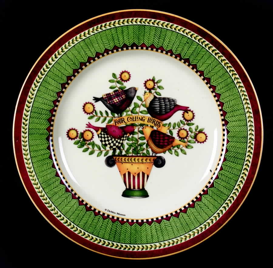 Twelve Days of Christmas (Cream Back) Salad Plate by Sakura-1