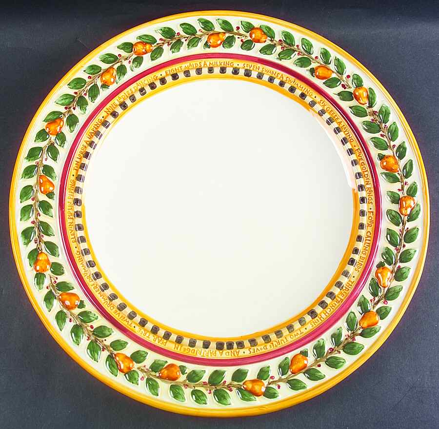 Twelve Days of Christmas (Cream Back) 16" Chop Plate (Round Platter) by Sakura-1