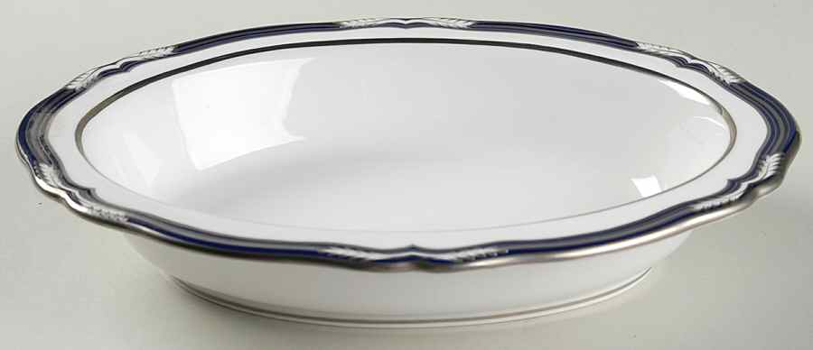 Chancellor Cobalt (Platinum Trim) 9" Oval Vegetable Bowl by Spode-1