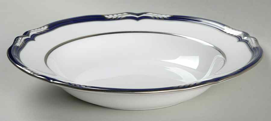 Chancellor Cobalt (Platinum Trim) Large Rim Soup Bowl by Spode-1