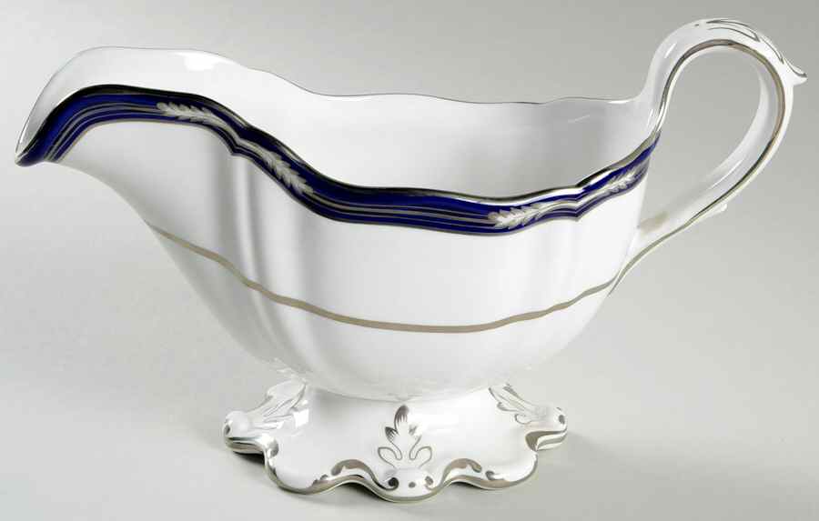 Chancellor Cobalt (Platinum Trim) Gravy Boat by Spode-1