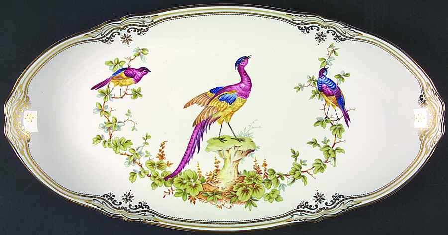 Chelsea Bird (Raised Gold Dots) 18" Fish Platter by Spode-1